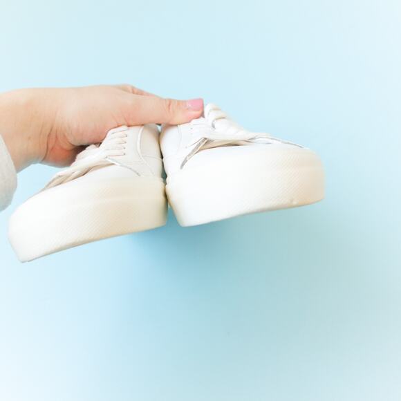 Madewell MWL Sidewalk Low Top White Leather Sneakers Womens 8 Clean Girl - Picture 5 of 8